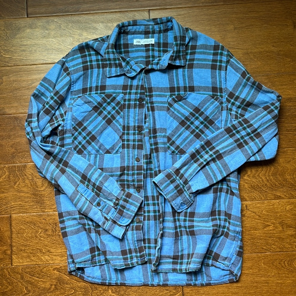 Zara boys flannel shirt, size 13-14